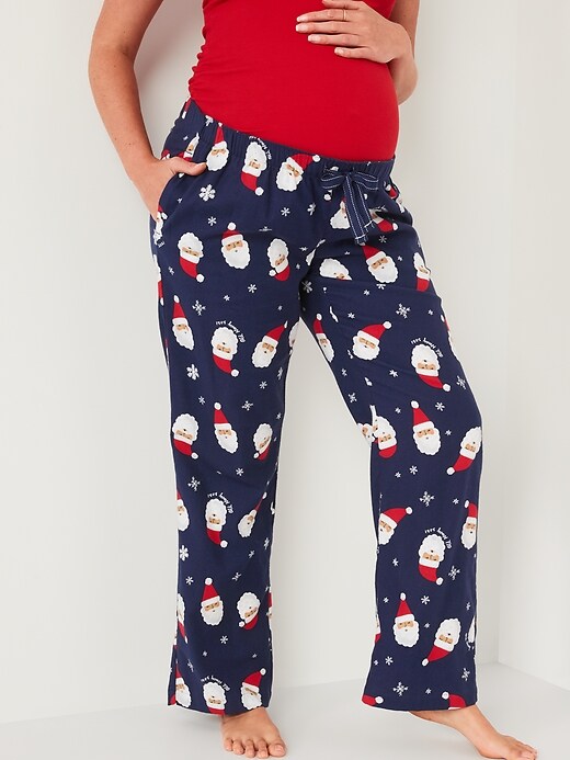 View large product image 1 of 2. Maternity Holiday Flannel Pajama Pants