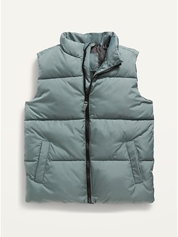NWT Old Navy Quilted Frost Free Puffer Vest Outerwear Green Boys 18-24 months