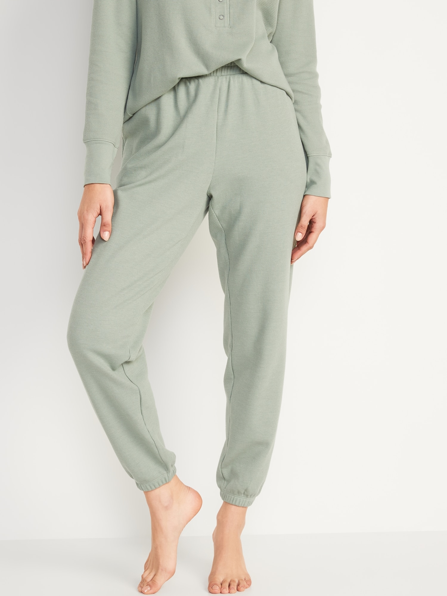 High-Waisted Thermal Jogger Lounge Pants