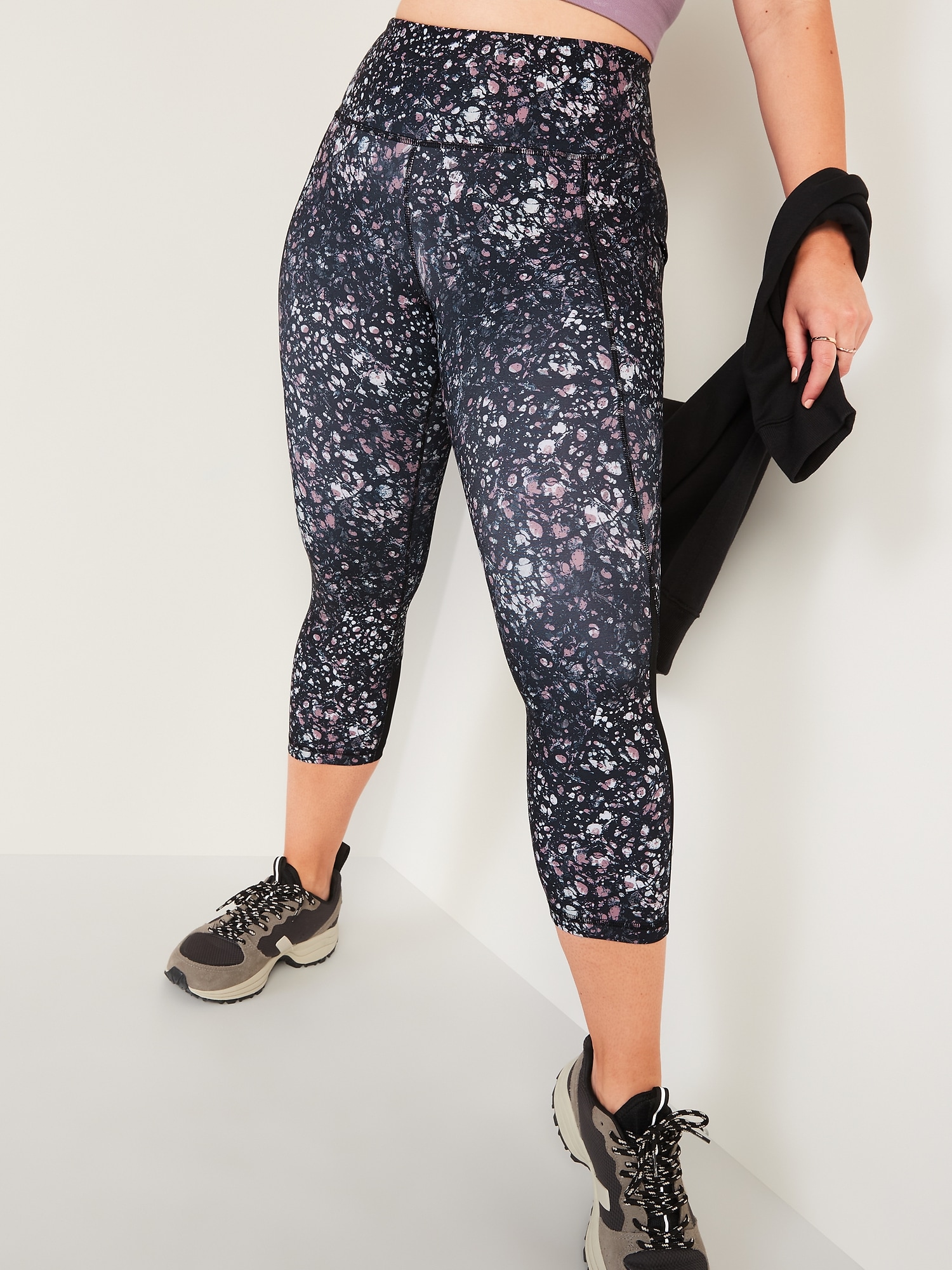 Old Navy - High-Waisted PowerSoft Crop Leggings for Women pink