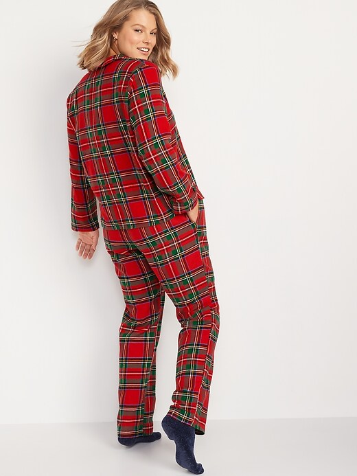 Image number 2 showing, Matching Printed Flannel Pajama Set for Women
