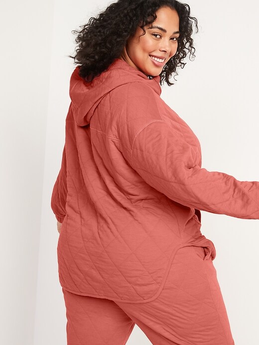 Image number 8 showing, Quilted Half-Zip Tunic Hoodie for Women