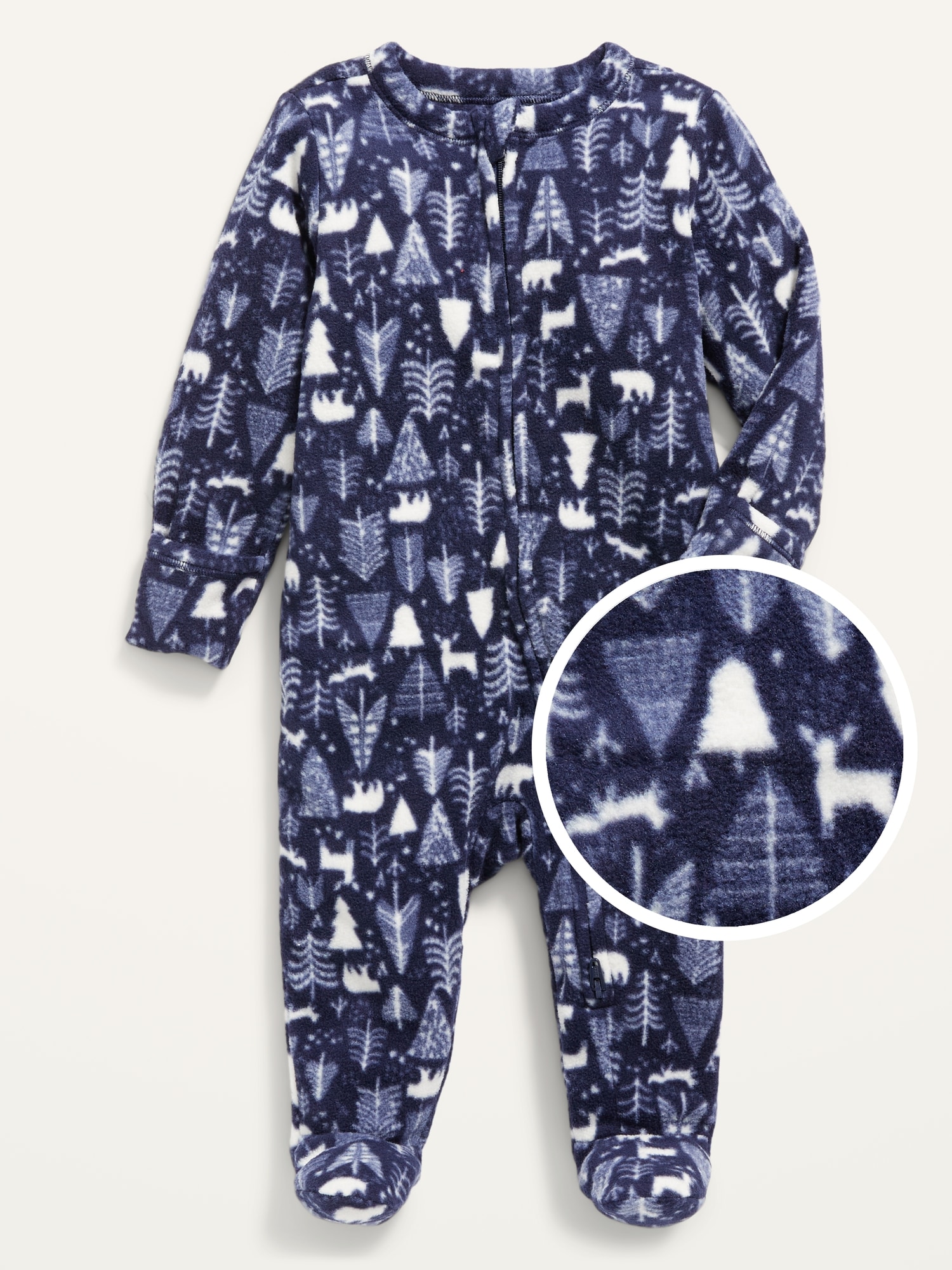 Unisex Matching Printed Microfleece Sleep & Play Footie One-Piece For ...