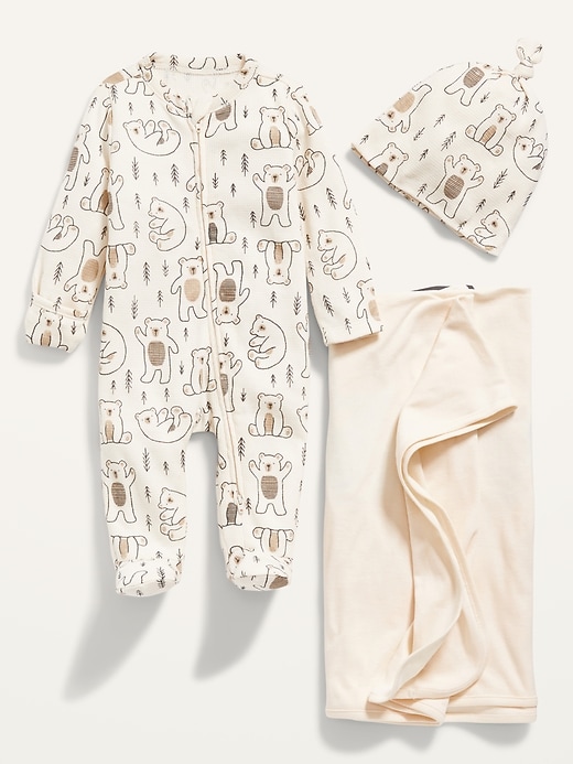 View large product image 1 of 3. Unisex Thermal-Knit 3-Piece Layette Set for Baby