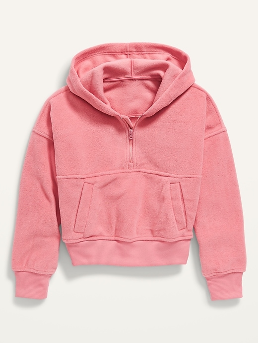 View large product image 1 of 1. Go-Warm Micro Fleece 1/2-Zip Pullover Hoodie for Girls
