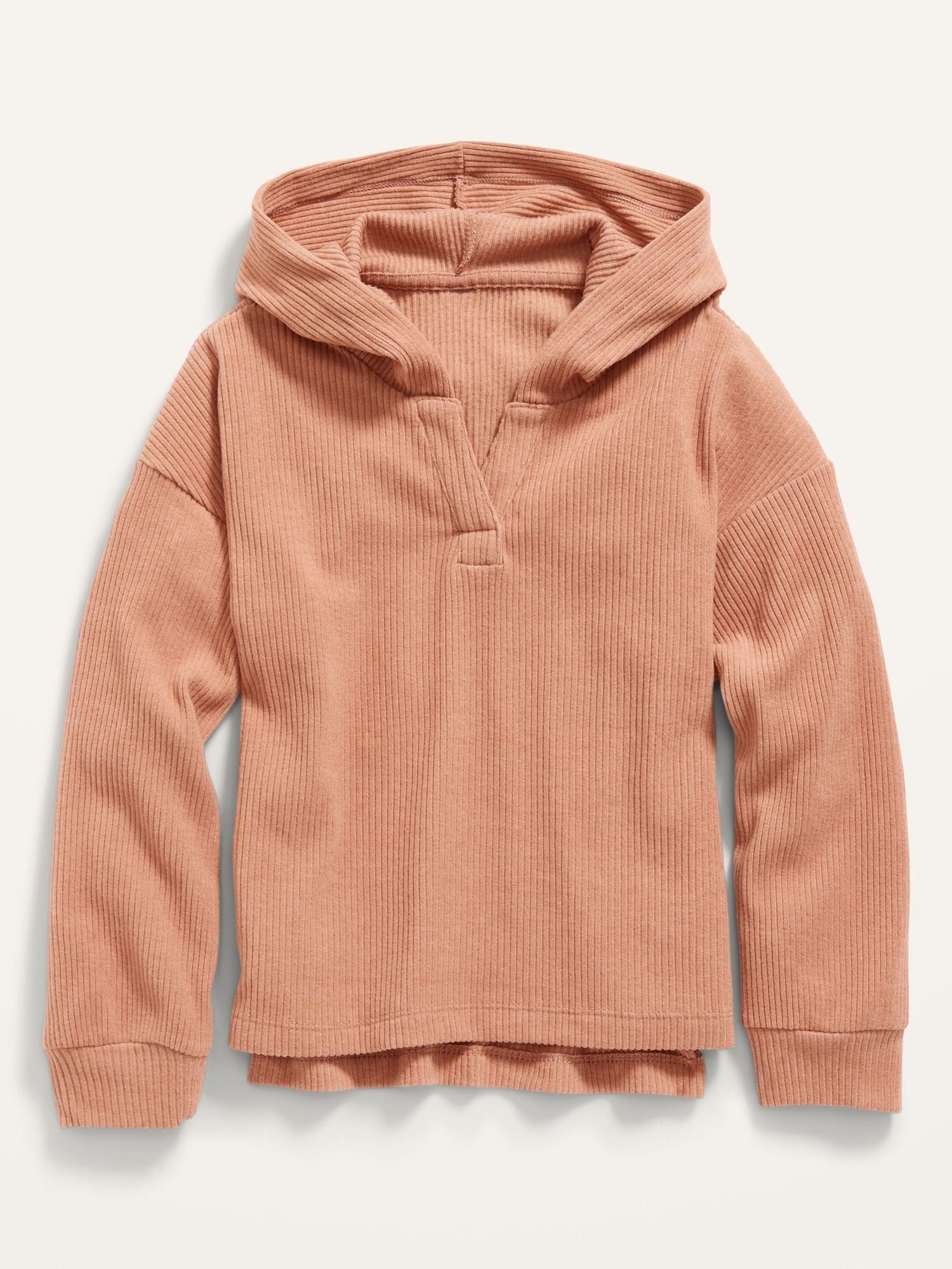 Long-Sleeve Split-Neck Plush Hoodie for Girls | Old Navy