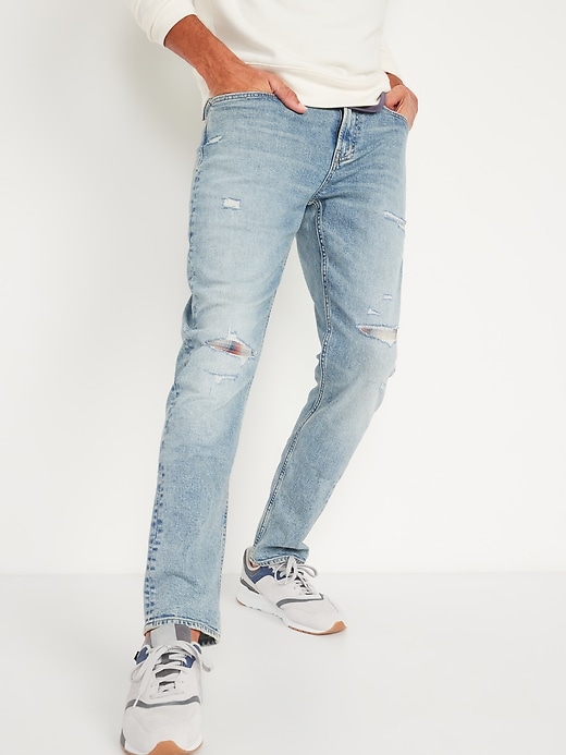 Image number 1 showing, Slim Built-In-Flex Rip-and-Repair Jeans for Men