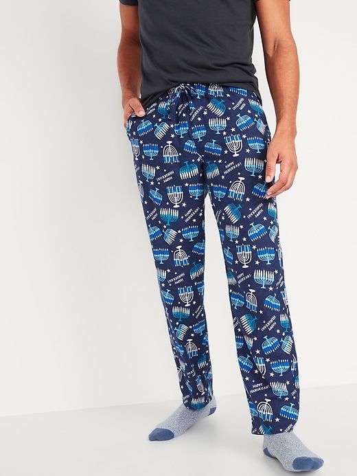 Image number 1 showing, Printed Flannel Pajama Pants for Men