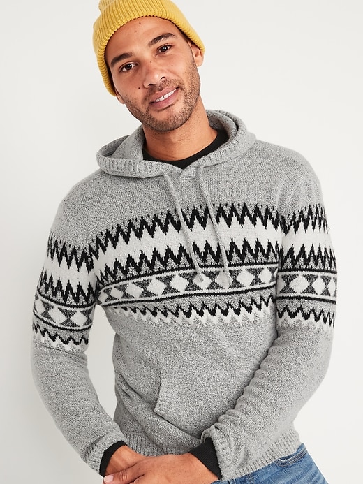View large product image 1 of 3. Cozy Fair Isle Sweater Hoodie