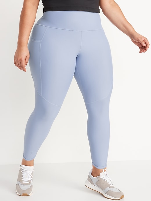 Image number 7 showing, High-Waisted PowerSoft Mesh-Paneled 7/8-Length Compression Leggings for Women