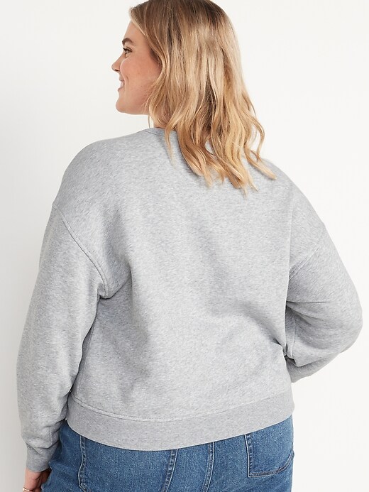 Image number 8 showing, Crew-Neck Cropped Sweatshirt for Women