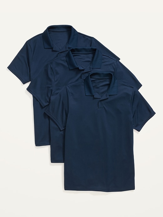 Moisture-Wicking Uniform Polo 3-Pack for Men