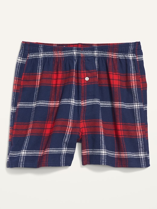 Old Navy Matching Plaid Flannel Boxer Shorts for Men. 1