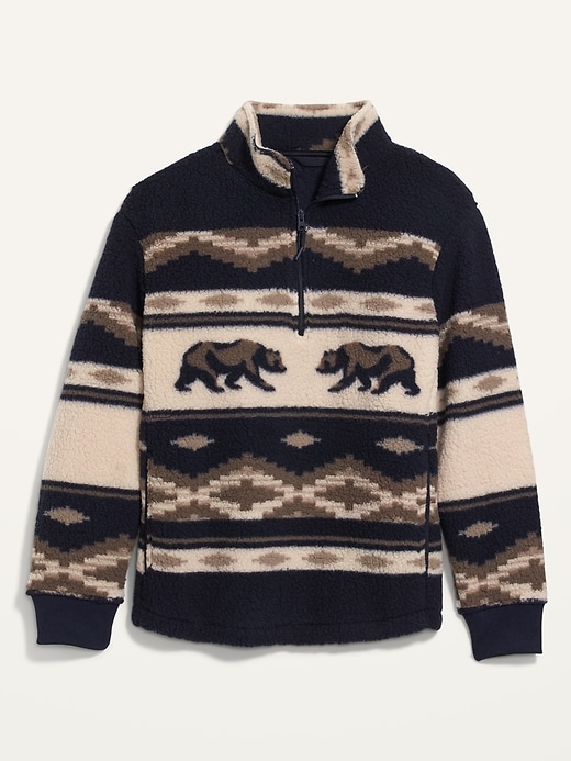 Image number 4 showing, Cozy Patterned Sherpa Quarter Zip Sweatshirt