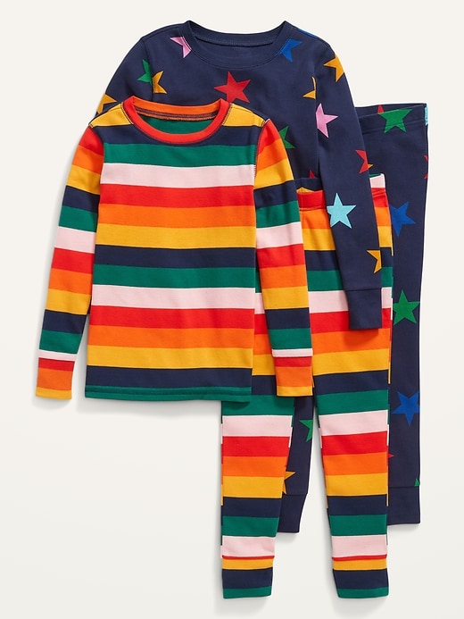 View large product image 2 of 3. Gender-Neutral 4-Piece Snug-Fit Pajama Set for Kids