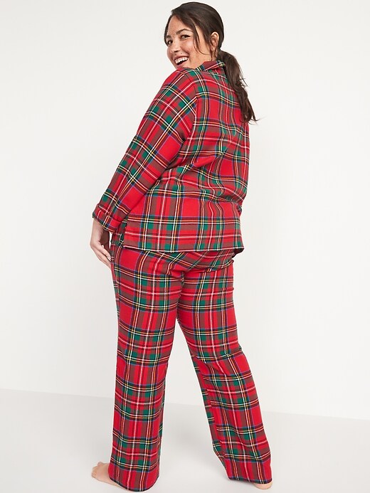 Image number 8 showing, Matching Printed Flannel Pajama Set for Women