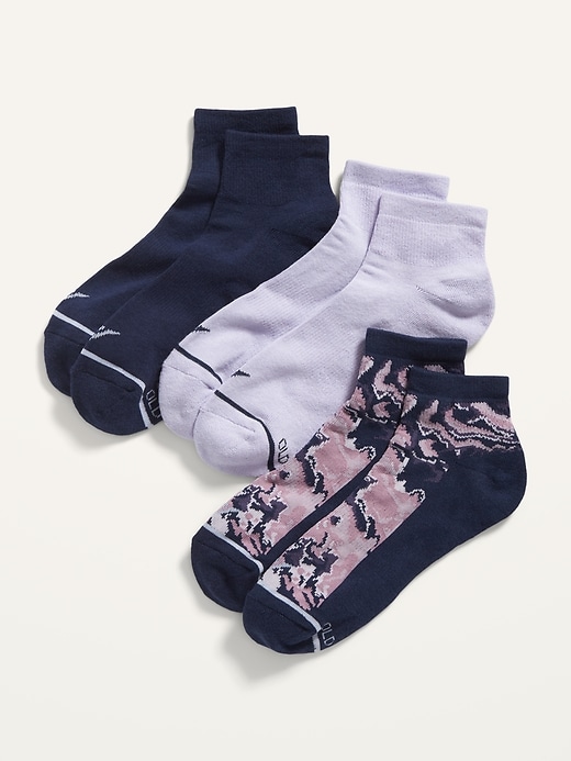 View large product image 1 of 2. Athletic Low Quarter Crew Socks 3-Pack For Women