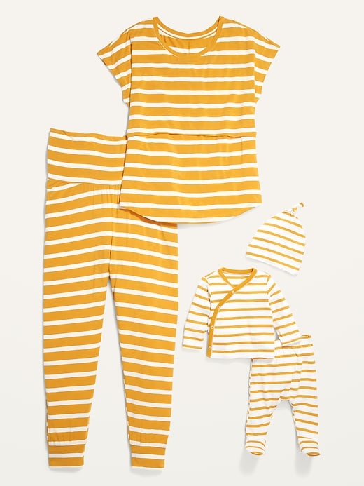 View large product image 2 of 2. Unisex 3-Piece Kimono Top, Pants & Beanie Layette Set for Baby