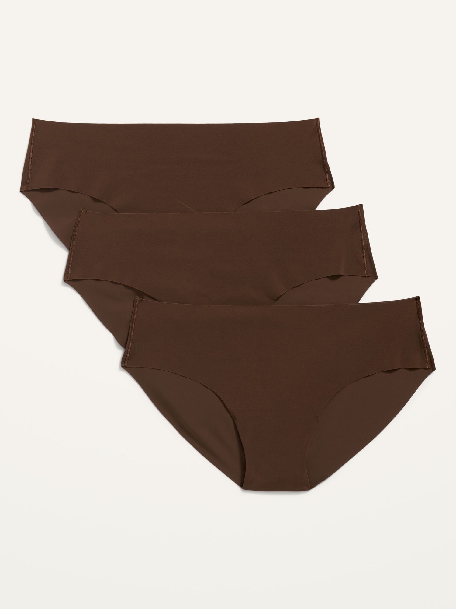 Old Navy Soft-Knit No-Show Hipster Underwear for Women 3-Pack brown. 1