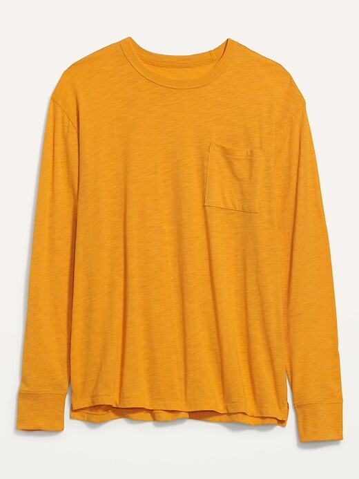 Image number 4 showing, Oversized Slub-Knit Long-Sleeve Pocket T-Shirt