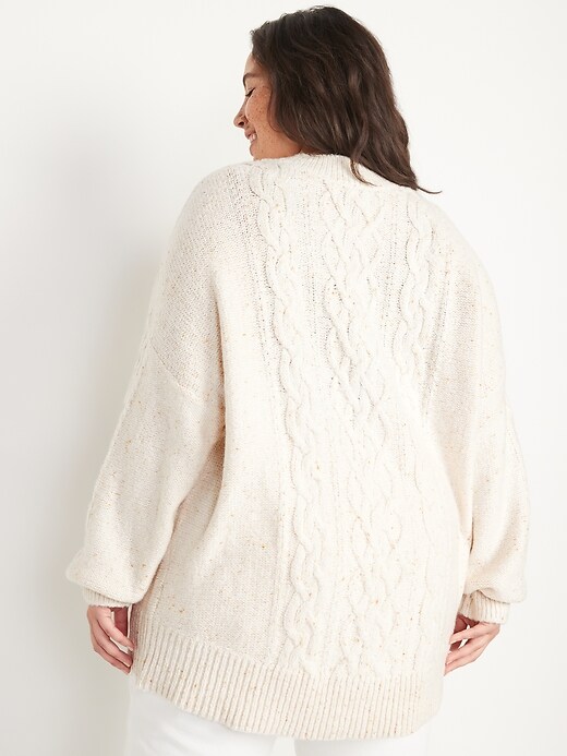 Image number 8 showing, Slouchy Cable-Knit Button-Front Cardigan Sweater