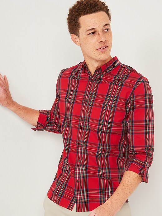 Old Navy Slim Fit Plaid Twill Shirts, $29, Old Navy