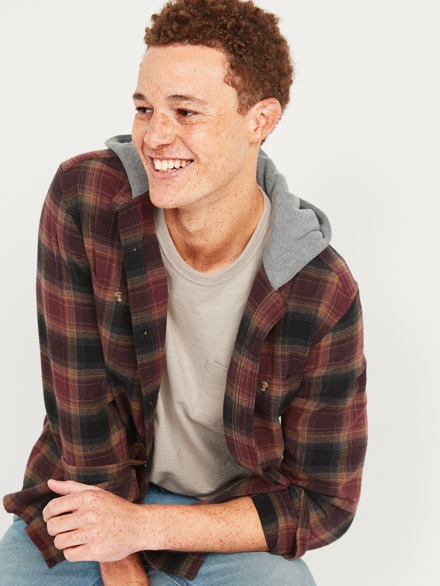 2-in-1 Plaid Flannel Shirt Hoodie for Men | Old Navy