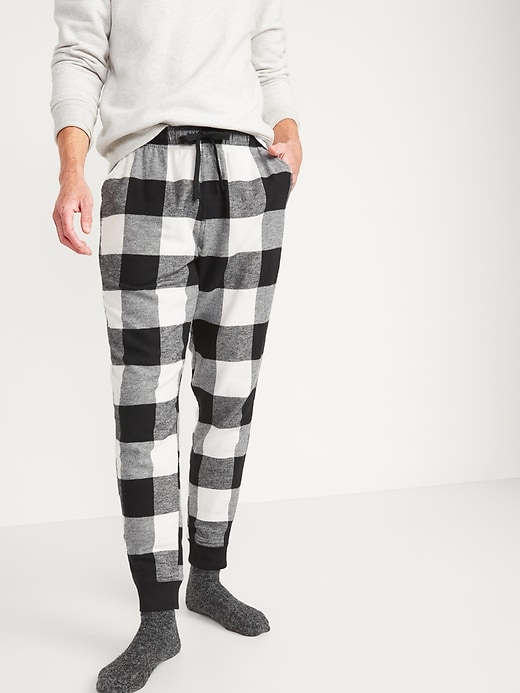 Matching Plaid Flannel Jogger Pajama Pants for Men