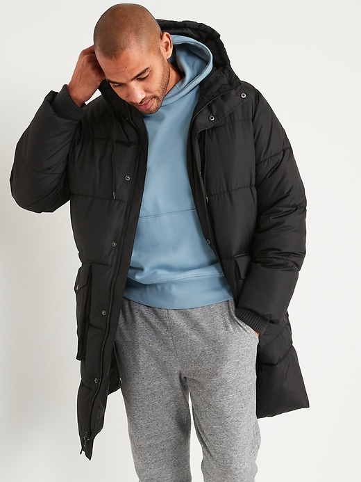 Old Navy - Water-Resistant Hooded Puffer Parka Coat for Men