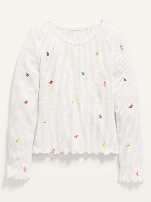 View large product image 1 of 1. Cozy Rib-Knit Long-Sleeve Top for Girls