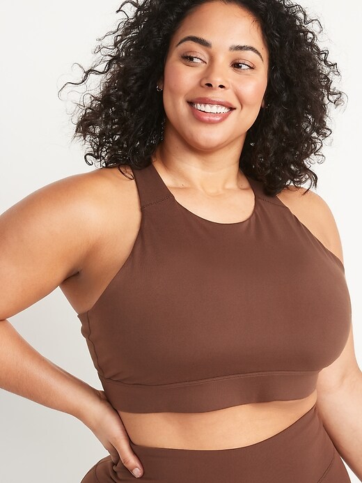 Image number 5 showing, Medium-Support Strappy Longline Sports Bra 2X-4X