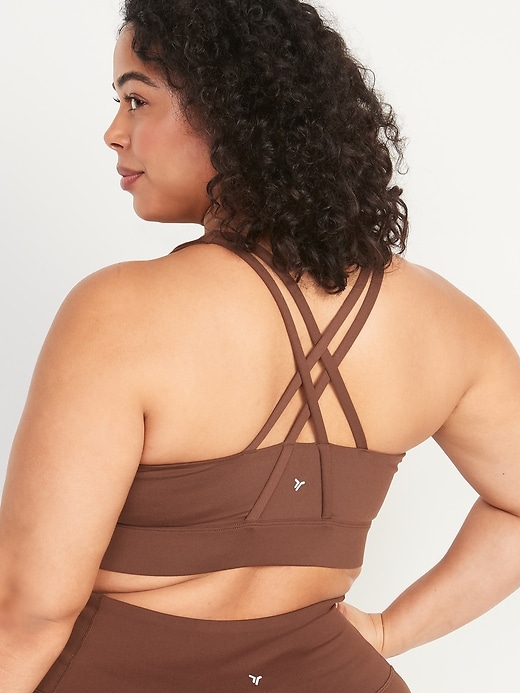 Image number 6 showing, Medium-Support Strappy Longline Sports Bra 2X-4X