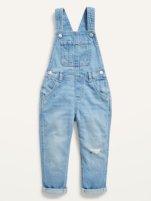 Unisex Slouchy Embroidered Graphic Jean Overalls for Toddler Old Navy