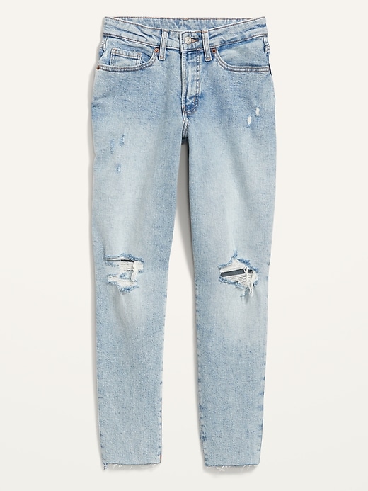 Image number 4 showing, Curvy High-Waisted OG Straight Cut-Off Jeans