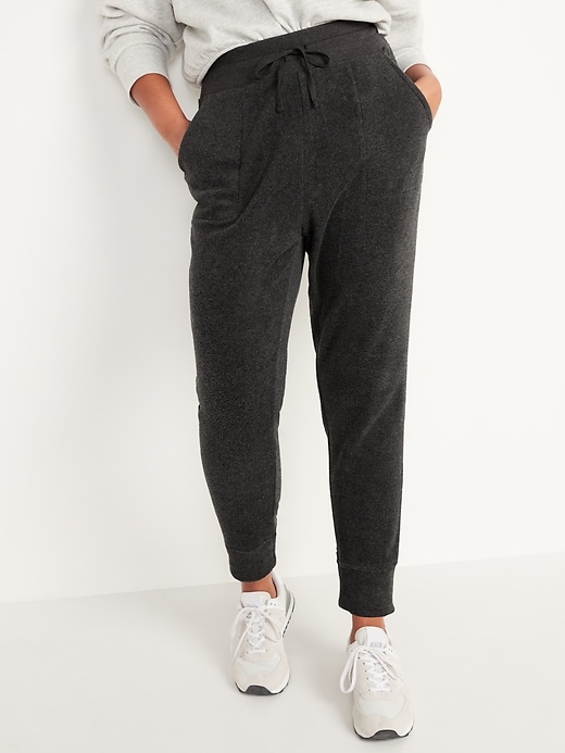 Image number 1 showing, Extra High-Waisted Microfleece Jogger Sweatpants