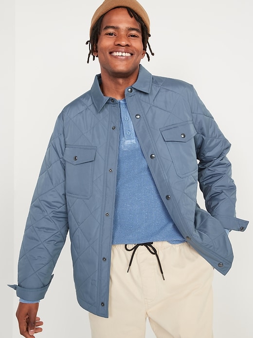 Water-Resistant Quilted Shacket for Men | Old Navy