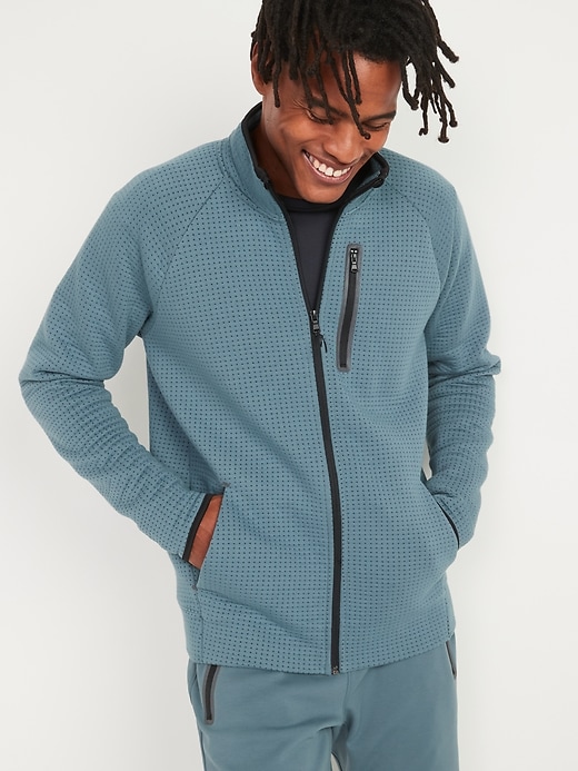View large product image 1 of 1. Dynamic Fleece Textured Jacquard Zip Jacket