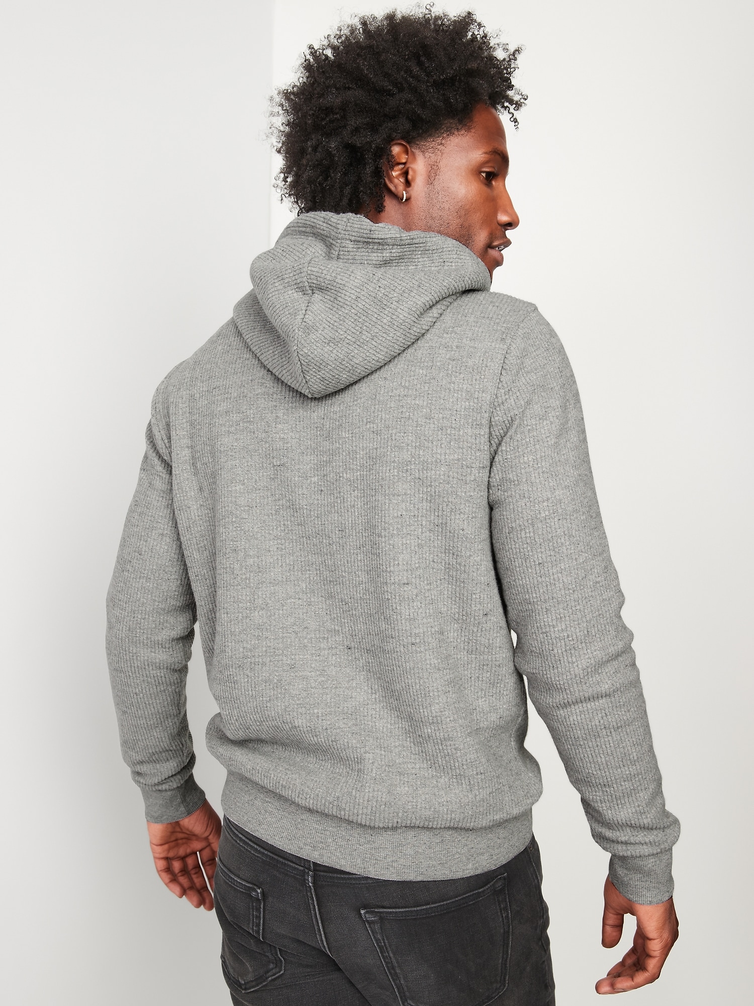 Cozy Sherpa-Lined French-Rib Pullover Hoodie for Men | Old Navy