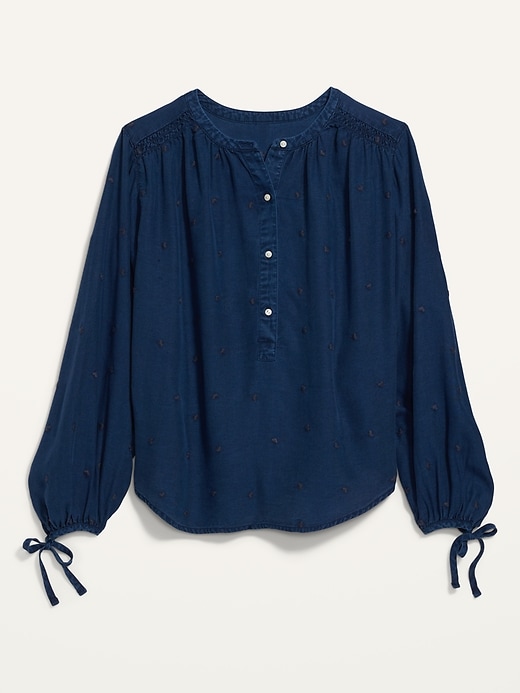 Long-Sleeve Embroidered Jean Poet Blouse for Women | Old Navy