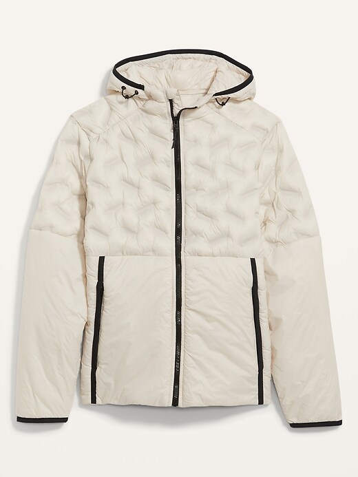 Old Navy Men's Water-Resistant Packable Hooded Puffer Jacket - White - Size XL