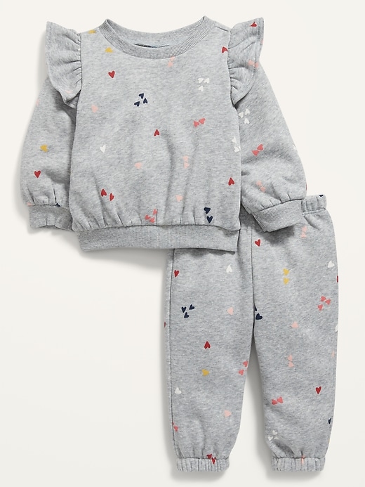 Ruffle-Trim Fleece Sweatshirt and Leggings Set for Baby | Old Navy