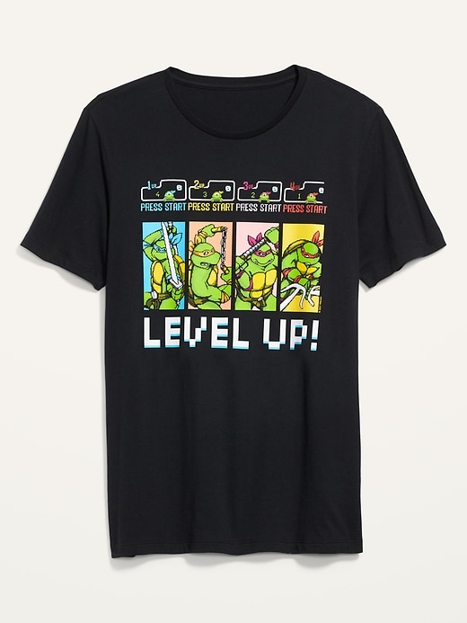View large product image 2 of 2. Teenage Mutant Ninja Turtles&#169 "Level Up!" Gender-Neutral T-Shirt for Adults
