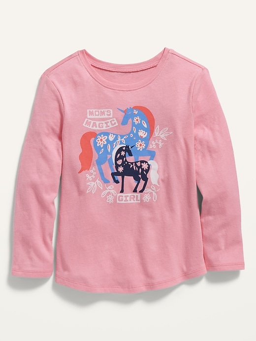 Graphic Long Sleeve T Shirt For Toddler Girls Old Navy   Cn28120500 