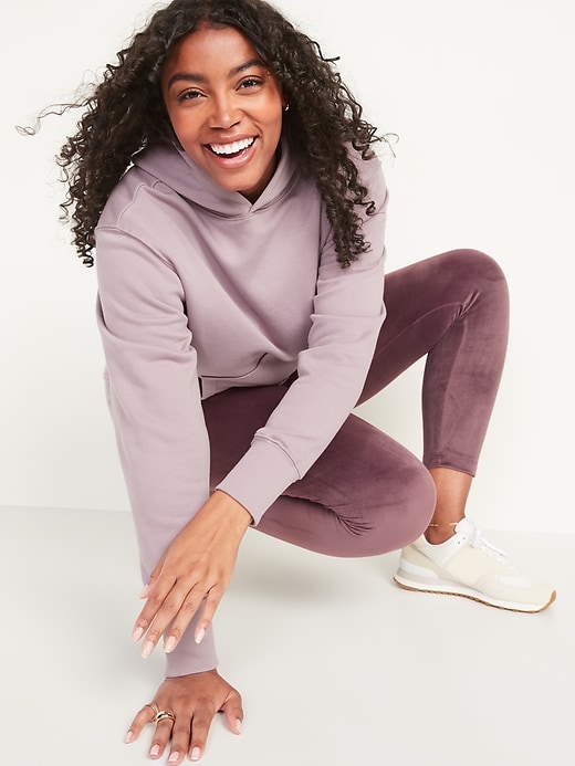 Image number 3 showing, High-Waisted Velour Ankle Leggings For Women