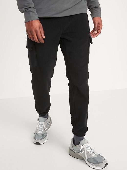 View large product image 1 of 3. Tapered Microfleece Jogger Cargo Sweatpants