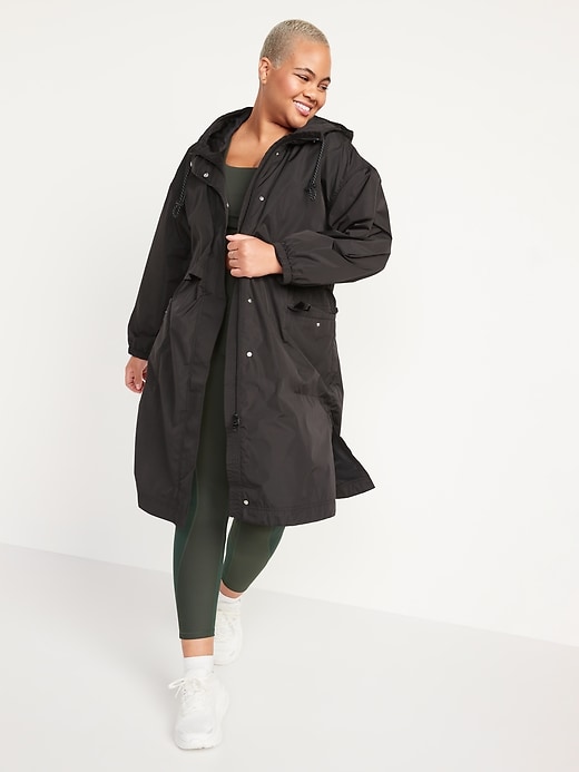 Image number 1 showing, Oversized Water-Resistant Hooded Coat