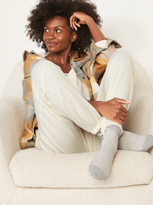 Image number 3 showing, High-Waisted Thermal Jogger Lounge Pants for Women