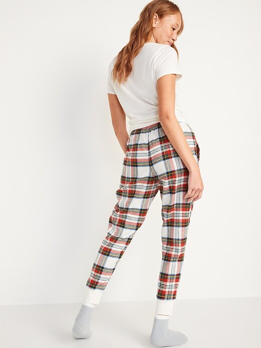 Image number 5 showing, Matching Printed Flannel Jogger Pajama Pants for Women