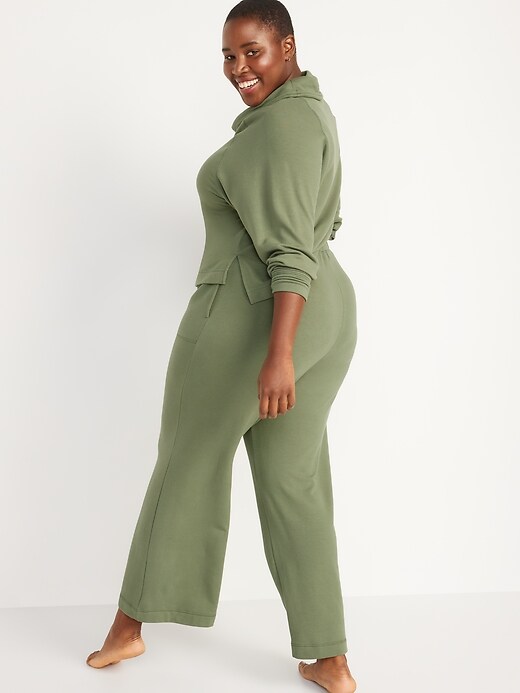 Image number 8 showing, High-Waisted Cozy-Knit Wide-Leg Pajama Pants for Women