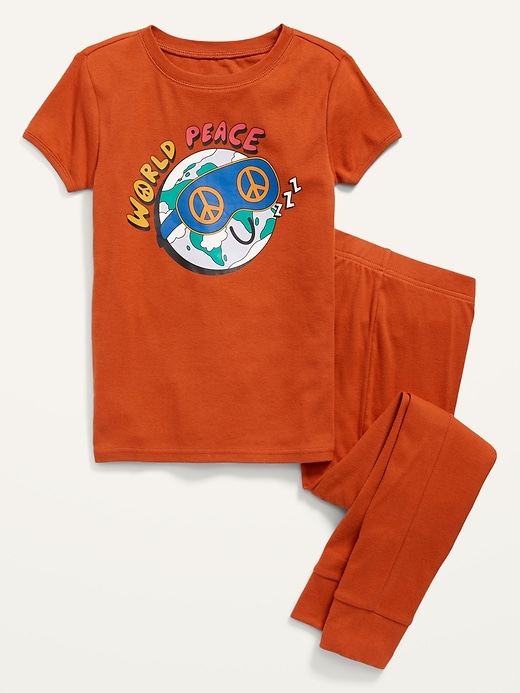 Old Navy Gender-Neutral Graphic Snug-Fit Pajama Set For Kids. 1